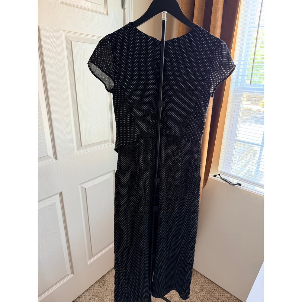 3 for $9 Dee Elly Black White polka dot romper tie front S EUC - Picture 5 of 8